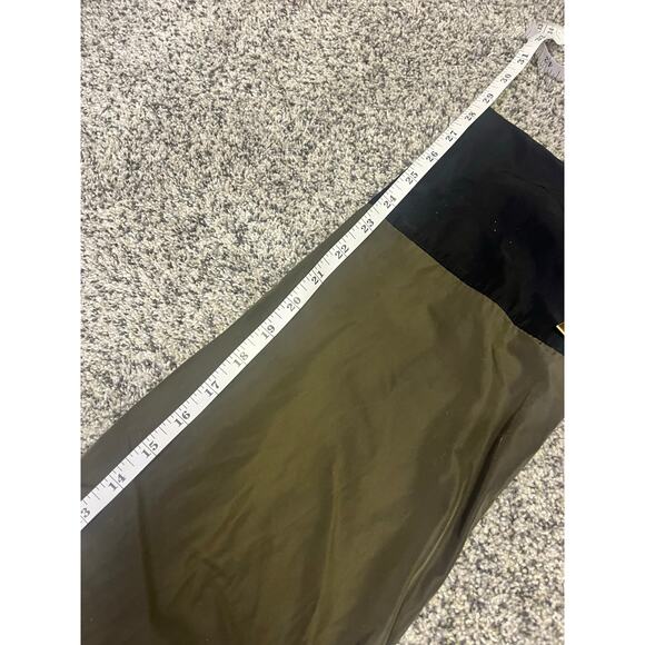 SUN KIM Drape Open Front Tunic Jacket Pockets Olive Green Black USA Size 3X - Picture 9 of 12